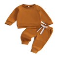 thumbnail image 1 of Newborn Infant Baby Boy Outfits Long Sleeve Split Hem Sweatshirt Tops Pocket Pants 2Pcs Set Fall Clothes, 1 of 7