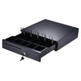 thumbnail image 1 of moobody Heavy Duty Electronic Cash Drawer Box Case Storage 5 Bill 5 Coin Trays Check Entry Support Auto Manual Open Key-lock RJ11 for Epson Star POS Printer Money Register - Coin Tray Adjustable Mov, 1 of 7