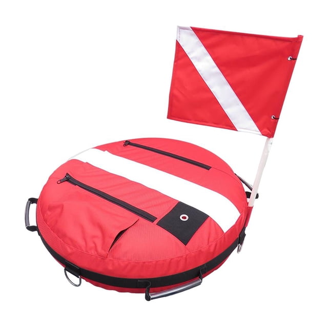 Diving Buoy Marker with Dive , Inflatable Float, Diver Signal Training Buoy, Red