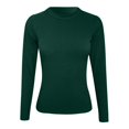thumbnail image 4 of WEIYLL Womens Long Sleeve Stretch Crewneck Ribbed T Shirt Fitted Solid Color Casual Basic Tops Dark Green, 4 of 4
