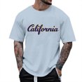 thumbnail image 1 of LUOGENLI T-shirts pour Homme pour Hommes T-Shirt à Imprimé Floral à Manches Courtes à Col Rond pour Tenue Décontractée T-shirts pour Homme T-Shirt Graphique Drôle Pâques Bleu Pâle S, 1 of 4