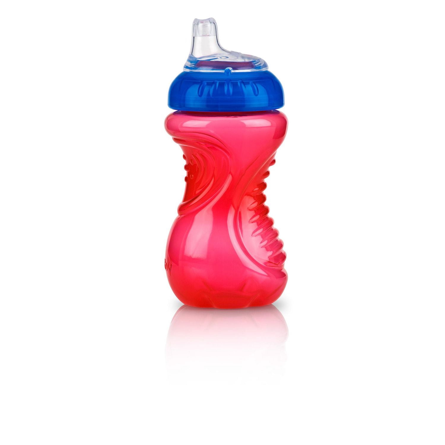 Nûby No-Spill Easy Grip Plastic Toddler Cups with Soft Silicone Spout, for Children 6 Months +