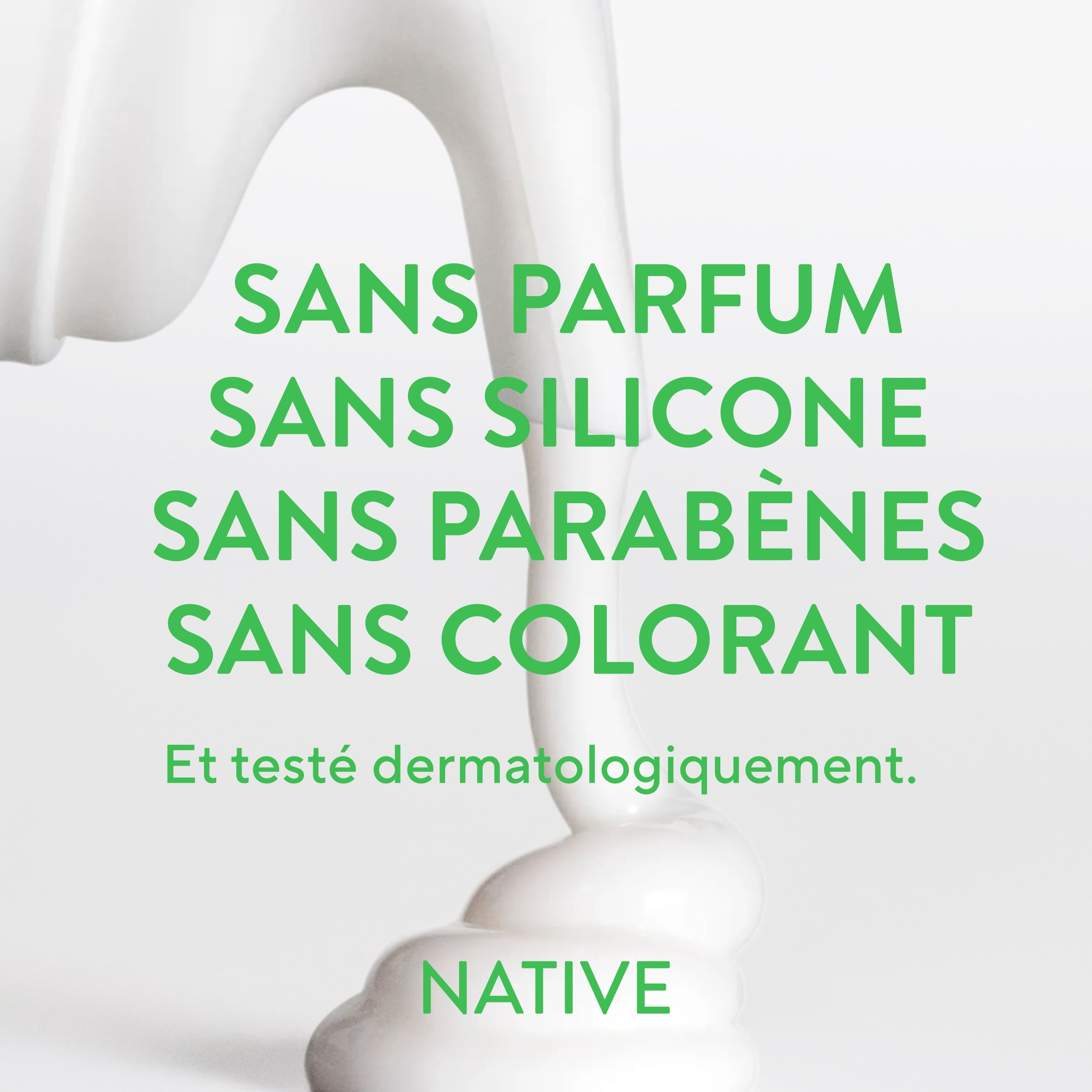 Nettoyant doux pour le visage Native pour peau sensible, sans parfum, sans sulfate, avec vitamine B3 et aloès, testé dermatologiquement, 50 mL