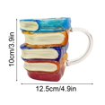 thumbnail image 3 of Danhjin Glass Cup Novelty Painted Book Coffee Mug Unique Book Stacking Coffee Mug Collectible Gift For Literature Lovers Cups, 3 of 8