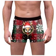 FhsagQ Underwear Men's Underwear Boxers Briefs White Super Fit Male Plaid Christmas Day Printed Underwearny Fitting Mid Waist Briefs Mens Underwear Dark Grey XL