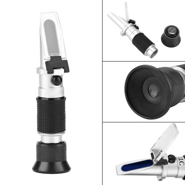 Honey Refractometer, Portable Bee Tools Honey Refractometer Continuous Glucose Monitor With a Portable Design for Measuring, Condensed Milk, Vegetable Oils, Sugar Syrup, Fruit