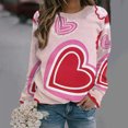 thumbnail image 2 of VALMASS Chandails en Molleton de la Saint-Valentin pour Femmes Manches Longues Col Rond Décontracté Mode Ample Blouses (L, Rose-B), 2 of 4