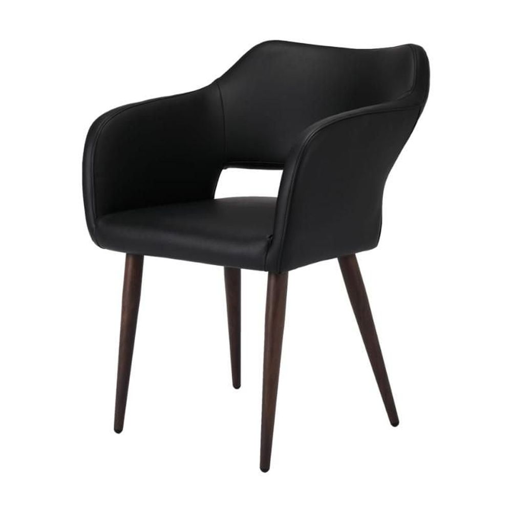 Plata Décor Import Inc Lot de 2 chaises de conférence (PU) noires pour salle à manger