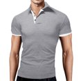 thumbnail image 1 of BOBOGOJP Polos pour Hommes Manches Courtes Manches Courtes Polo Classique Core (Gris,4TG), 1 of 4