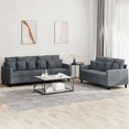 thumbnail image 1 of vidaXL 2 Piece Sofa Set with Cushions Dark Grey Velvet, 1 of 4