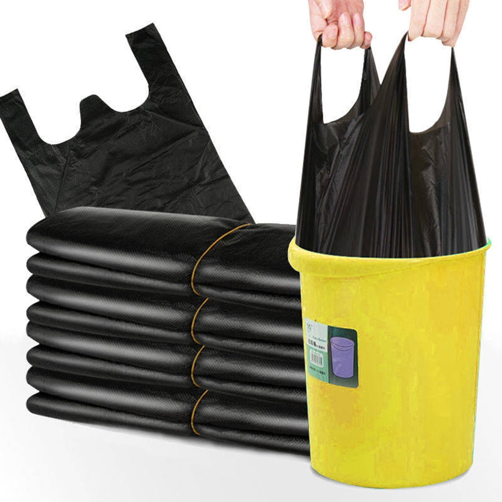 50PCS Large Garbage Bags Black Thicken Disposable Environmental Waste Bag Privacy Plastic Trash Bags,32*52cm