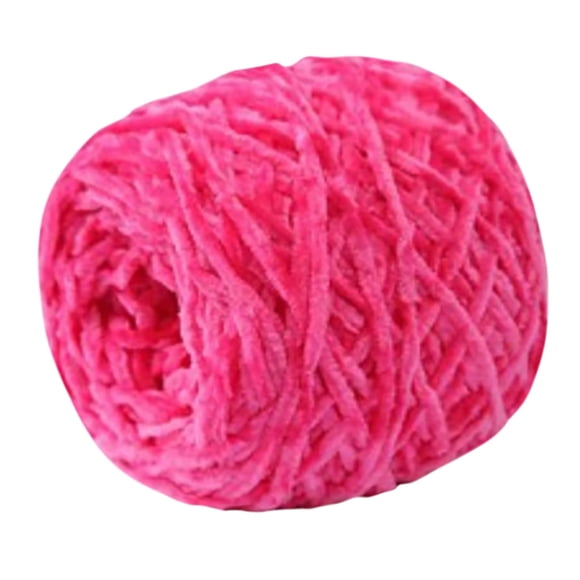 Velvet Yarn for Crocheting, Soft Knitting Yarn Diy for Scarf Blanket Hat, Woollen Thread for Adults and Beginners Hot Pink