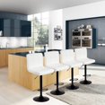 thumbnail image 2 of Bronte Living Leatherette Bar Stool with Adjustable Height, 360 Swivel Design, Comfortable Mid-Backrest, Pedestal Base with Footrest for Kitchen, Pub - Series Clementine - Set of 2, 2 of 9