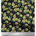 thumbnail image 3 of Soimoi Green Rayon Fabric American Robin,Insect & Flower Print Fabric by The Yard 56 Inch Wide, 3 of 3