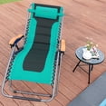 thumbnail image 4 of Costway Chaise Longue Zéro Gravité Rembourrée Surdimensionnée Pliable Réglable Turquoise, 4 of 6
