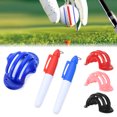 thumbnail image 3 of 1 Set Golf Ball Triple Track 3 Line Marker Chrome Stencil +2Pcs Marker Pen Golf Putting Positioning Aids Outdoor Golf Sport Tool Red Set, 3 of 6