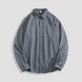 thumbnail image 2 of PMUYBHF Homme Noir Chemise Habillée pour Hommes Coupe Régulière Homme Automne Hiver Simple Décontractée Col à Revers Plage Manches Longues Vacances Plein Air Chemise de Vacances, 2 of 5