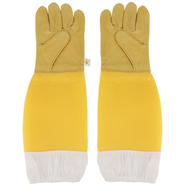 Gants d'Apiculture en Peau de Mouton Respirante, Protection à Manches Longues