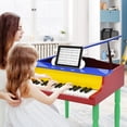 thumbnail image 4 of Gymax 30-Key Classic Baby Grand Piano Toddler Toy Wood w/ Bench & Music Rack Colorful, 4 of 10