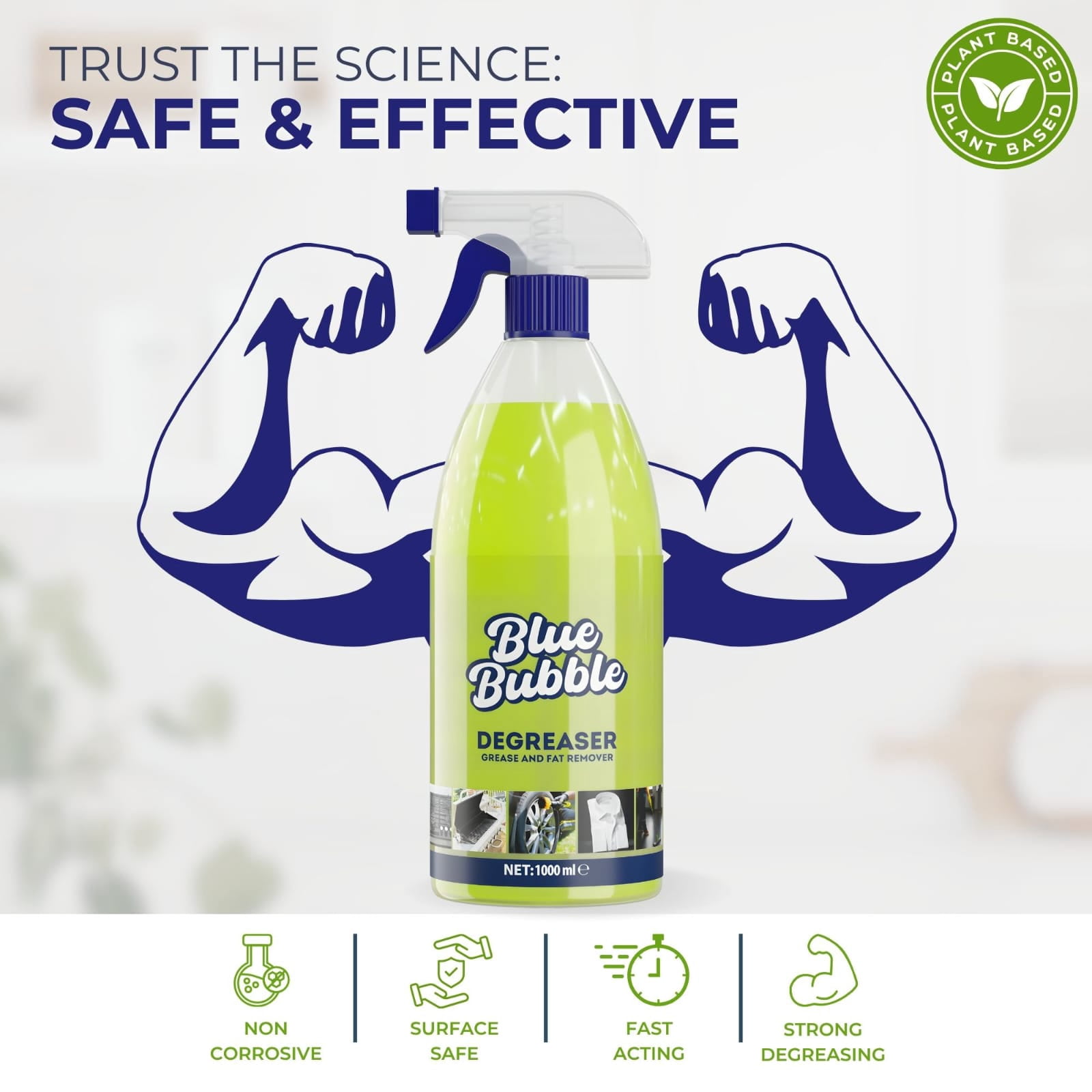 Blue Bubble Heavy -Duty Degreaser Removal High Cleaning Power 1L Multi -Purpose Cleaner
