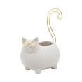 thumbnail image 1 of Sagebrook Home Plateau à Bibelots pour Chat 6 Pouces, Blanc, 1 of 2