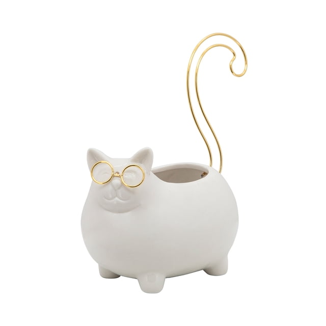 Sagebrook Home Plateau à Bibelots pour Chat 6 Pouces, Blanc