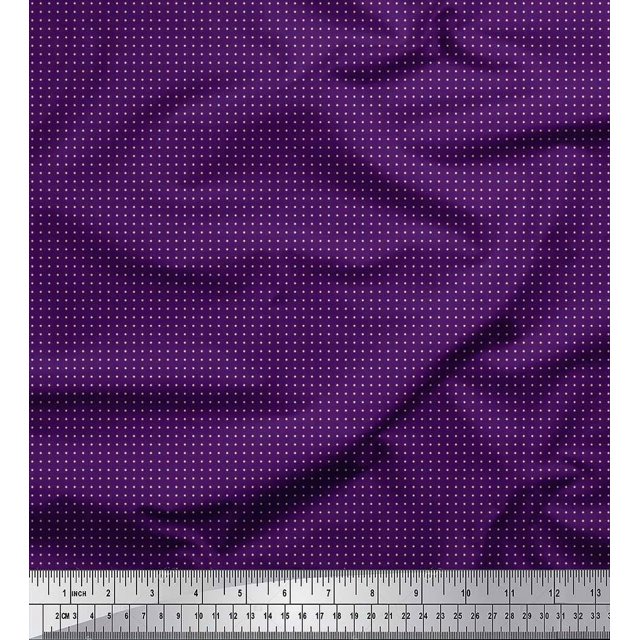 Soimoi Polyester Crepe Fabric Dots Dots Printed Craft Fabric by The Yard 42 Inch Wide