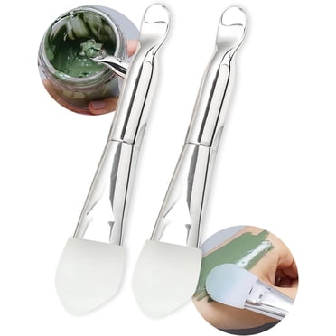 2 PCS Face Mask Brush Scoop-Ended, Silicone Mask Brush Set, Mask Applicator Tool Clay Mask Cream (assort color)