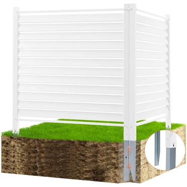VEVOR Panneaux de Clôture d'Intimité en Vinyle 48 Pouces L x 48 Pouces H, Clôture pour Climatiseur, Écrans d'Intimité Extérieurs Trousse d'Écran d'Intimité Panneaux à Persiennes (2 Panneaux)