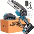 thumbnail image 1 of 21V 6-Inch Cordless Mini Chainsaw with Lithium Battery, Handheld Electric Saw for Wood Cutting & Tree Trimming, 1 of 2