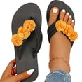 thumbnail image 1 of Dvkptbk Sandales Femmes Mode Chaussures pour Femmes Décontractées Bout Rond Talon Compensé Pantoufles Florales Sandales de Plage Chaussures pour Femmes, 1 of 7