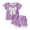 Purple, variant on Splozh Vacation Outfits Baby Girl Summer Clothes Short Sleeve Bows Embroidered T Shirt Tops Pockets Shorts Set Toddler Knit Outfit Pink,2-3 Years