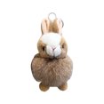 thumbnail image 1 of Fluffy Rabbit Keychain Pendant Soft Plush Toy Backpack Charm Khaki Metal Hook Attachment Car Accessory Gift Decorative Item Lightweight Portable Fur Simulation Y-464 Khaki, 1 of 7