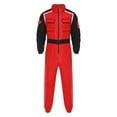 thumbnail image 3 of LiiYii Combinaison à Manches Longues pour Homme Combinaison avec Poches à Glissière Pompier Mécanicien Uniforme de Course Rouge TTG, 3 of 7