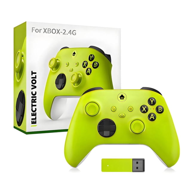 CNKOO Wireless Controller for Xbox One in camouflage green, featuring a U-shaped D-pad for precise fighting game combos, ultra-sensitive crystal buttons with zero delay, and a pro-level 360° joystick for fluid movement. The controller offers 2.4G wireless connectivity, gyro-axis functionality, and dual motor feedback for an immersive gaming experience. Ergonomically designed with anti-slip grips for comfortable long sessions. Includes a USB wireless adapter and is displayed alongside its packaging.