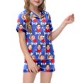 thumbnail image 2 of Luvoko Tween Children DIY Anniversary Print Pajama Set Short Sleeve Button Up Top And Shorts, 2 of 5