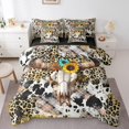 thumbnail image 1 of Erosebridal Sheep Skull Bedding Sets Full Size, Rustic Sunflower Comforter Sets with Sheets, Leopard Cheetah Print Decor, Reversible, 1 of 1