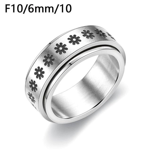 Anti-anxiety Spinner Fidget Rotating Rings Men Women AU Titanium Steel C6A7