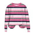 thumbnail image 4 of Pisexur Chandails en Molleton pour Femmes Col Rond Rayé Automne Chandails en Molleton Mode Décontracté Ample Pull Chandail en Molleton Manches Longues Chemises pour Femmes Blouses Surdimensionnées Hauts Sans Capuche, 4 of 4