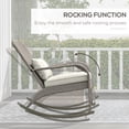 thumbnail image 4 of Outsunny Outdoor Wicker Adirondack Rocking Chair with Seat Cushion Pillow, 4 of 10