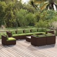 thumbnail image 1 of vidaXL 10 Piece Garden Lounge Set with Cushions Poly Rattan Brown, 1 of 5