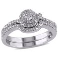thumbnail image 1 of Miabella 0.14 Carat T.W. Diamond Sterling Silver Loop-Style Bridal Set, 1 of 4