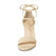thumbnail image 2 of BLISSFUL STEP Sandales pour Femmes Unies d'Été à Talons Blocs à Lacets Beige 9, 2 of 8