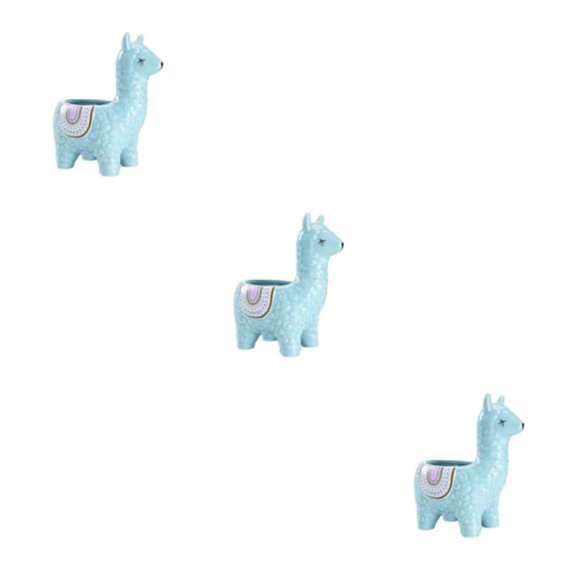 VONKY Flower Plant Pots - Lightweight And Portable Small Spaces Easy To Maintain Succulent Planter Pots Alpaca skyblue 3Set