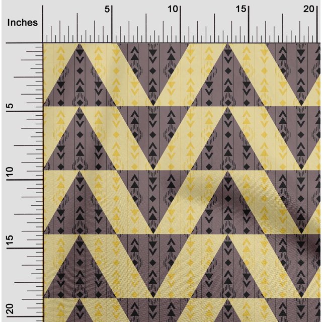 oneOone Cotton Silk Fabric Stripe|Diamond & Triangle Geometric Printed Craft Fabric BTY 42 Inch Wide