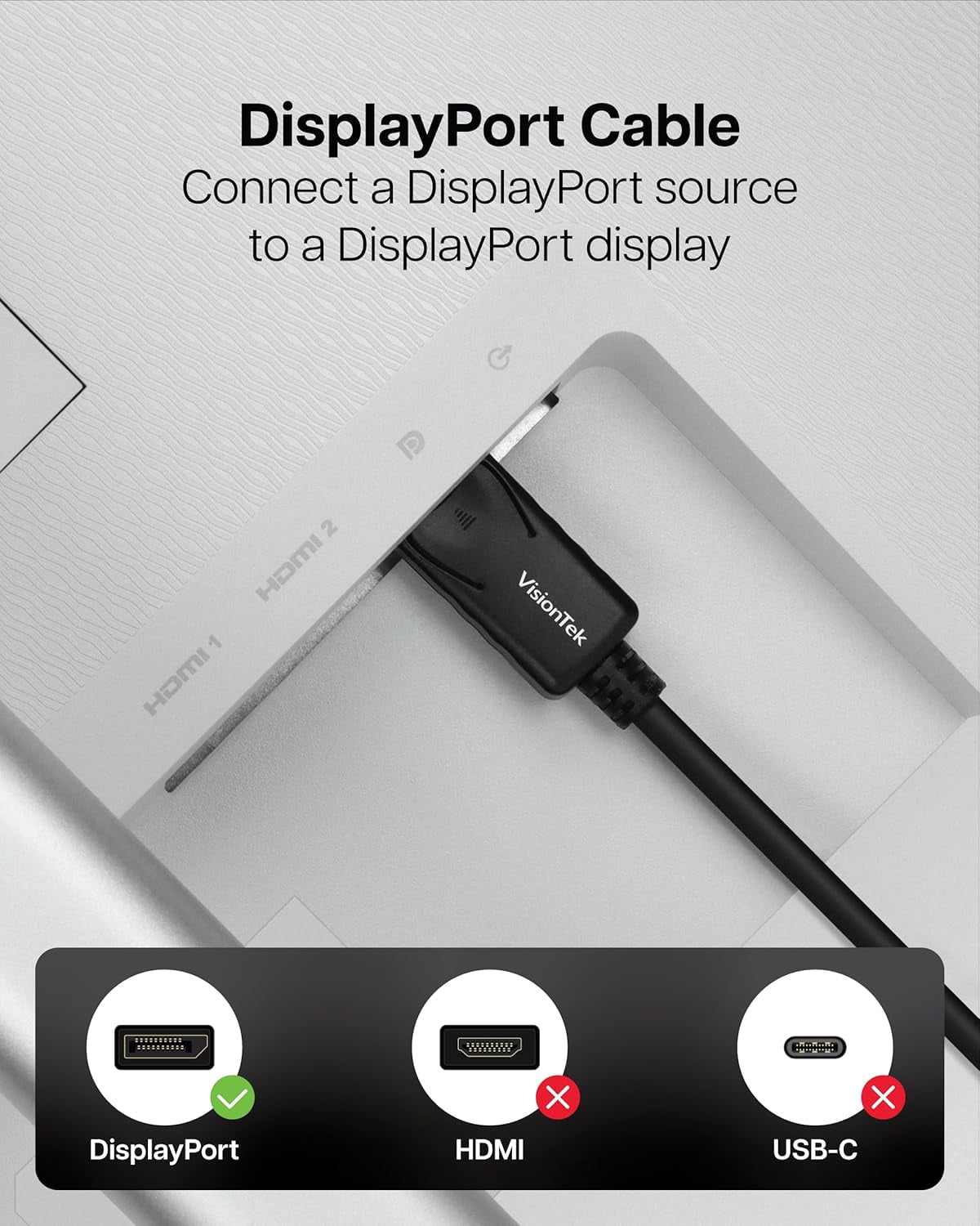 Visiontek DisplayPort to DisplayPort (M/M) 2 Meter Cable