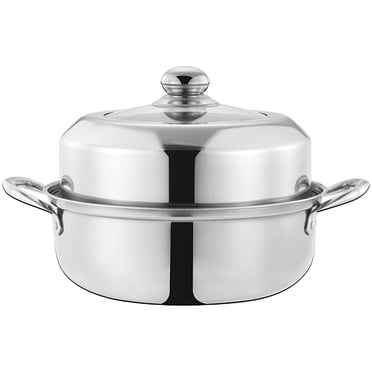 KAKOWELY Cuiseur Vapeur Alimentaire Multifonction Outil de Cuisson à la Vapeur de Cuisine Multi-Usage Casserole Vapeur en Acier Inoxydable,11.02x"X11.02"X8.66 Pouces