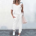 thumbnail image 2 of Yuyuzo Womens Workout Sets 2 Piece Short Sleeve Crew Neck T-Shirts Drawstring Jogger Pants with Pockets, 2 of 5