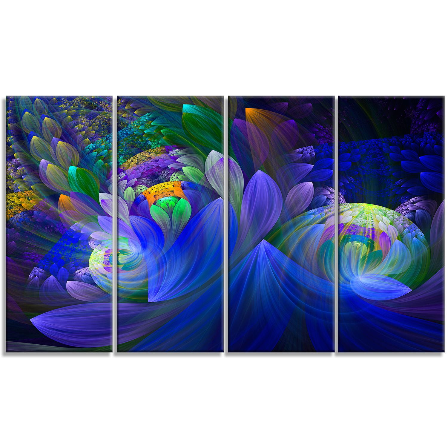 Tableau sur toile imprimée Design Art Bouquet de fleurs bleus Abstrait
