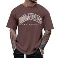 thumbnail image 1 of T-Shirt à Manches Courtes à Manches Raglan pour Hommes avec Imprimé Lettre - Col Rond, Tendance Mode, Parfait pour les Occasions Quotidiennes et Décontractées, 1 of 4